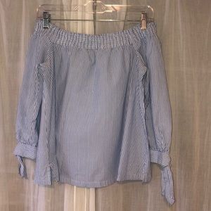 Off the shoulder striped blouse